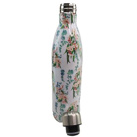 Garrafa Termica Estampada Flores Ml Squeeze Inox Floral Academia