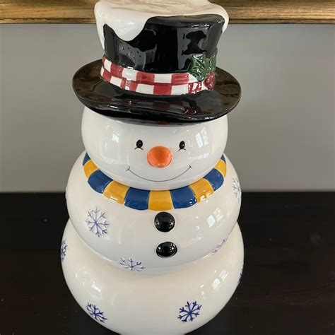 Snowman Cookie Jar Etsy