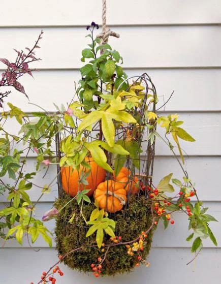 6 Blooming Pumpkin Displays Hanging Flower Baskets Fall Hanging