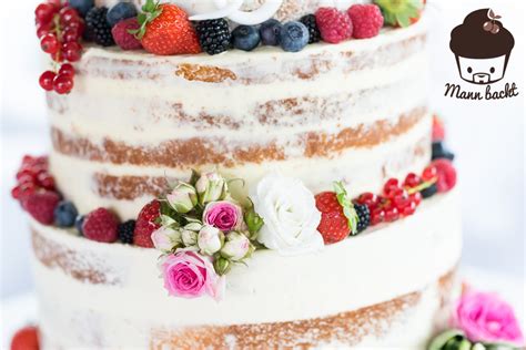 Tutorial Und Rezepte Hochzeitstorte Naked Cake Mit Beeren Und Blumen