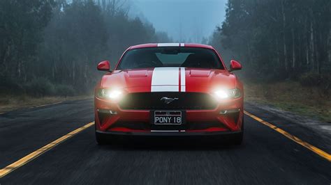 Fondos De Pantalla Ford 2018 Mustang GT Frente Tiras Rojo Coches