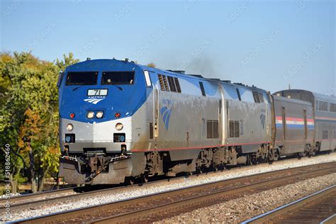 A Pair Of Amtrak Locomotives Lead The Westbound California Zephyr On