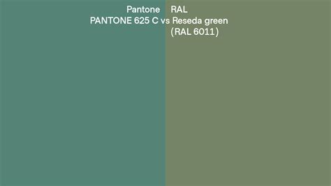 Pantone 625 C Vs Ral Reseda Green Ral 6011 Side By Side Comparison