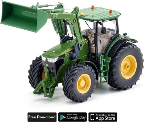 Siku Control Bestuurbare Tractor John Deere 7310R Met Voorlader En