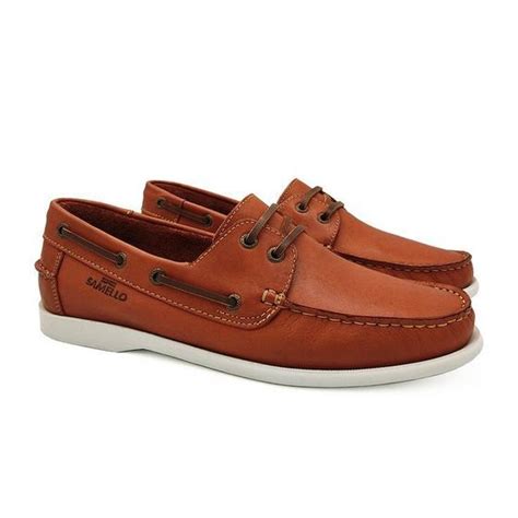 Sapato Samello Deckshoes Gran Couro Latego Orange Docksides Sapato