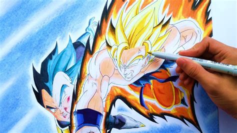 Como Dibujar A Goku Ssj Berserker Vs Vegeta Ssj Blue Nuevo Anime Dragon Ball Heroes Capitulo 1