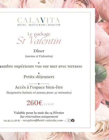 Le package Saint Valentin de l hôtel Calavita Site officiel du