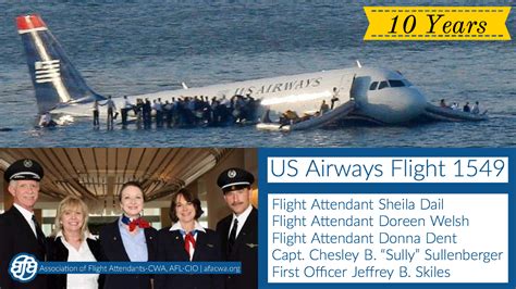 10 Years Of Awe Flight Attendants Celebrate Crew Of Us Airways Flight