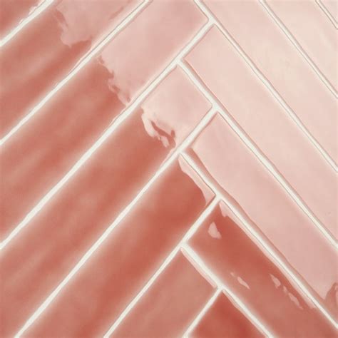 Sample Carolina Coral Pink 2x20 Polished Ceramic Tile