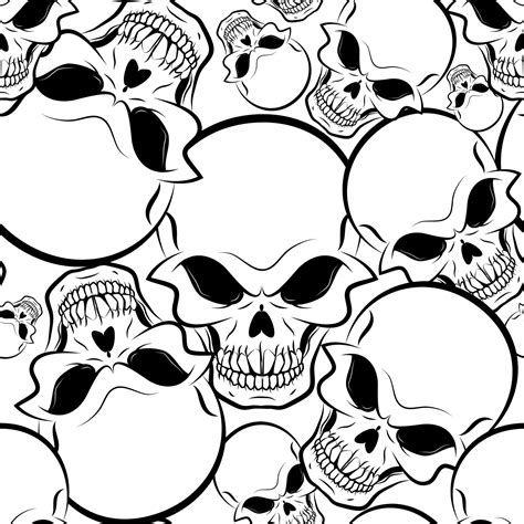 Seamless Pattern Of The Human Skulls Vector Art At Vecteezy