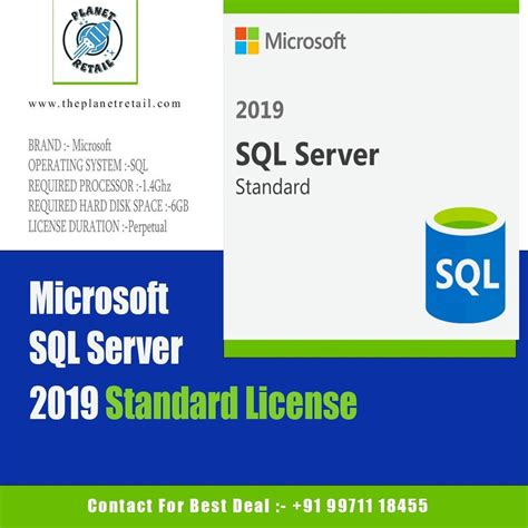 Microsoft SQL Server 2019 Standard License For Windows At Best Price