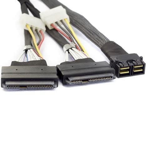 Internal HD Mini SAS SFF-8643 8i 72P to 2x U.2 SFF-8639 and 4Pin Power
