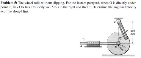 Solved The Wheel Rolls Without Slipping For The Instant Chegg