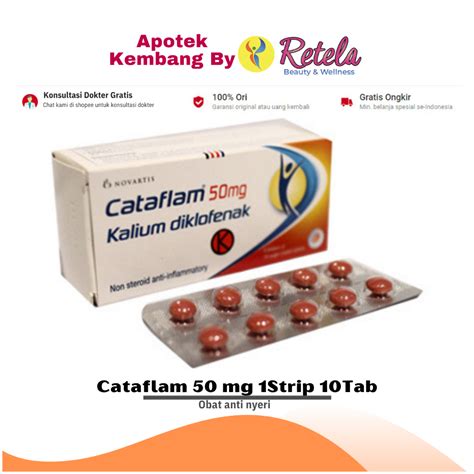 Jual CATAFLAM 50MG 1 BLISTER ISI 10 TABLET Shopee Indonesia