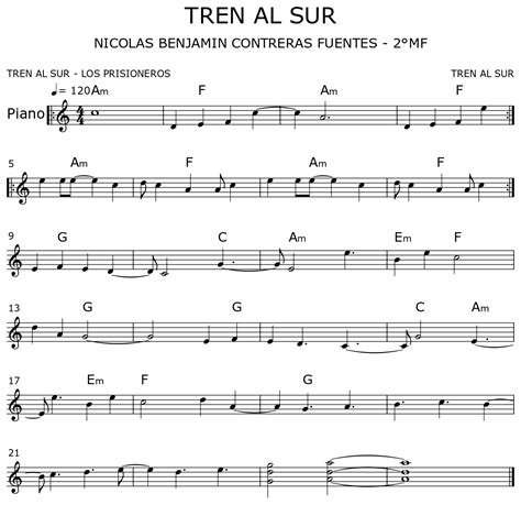 Tren Al Sur Sheet Music For Piano Hot Sex Picture