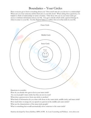 Free Printable Boundaries Circle Worksheets for Students