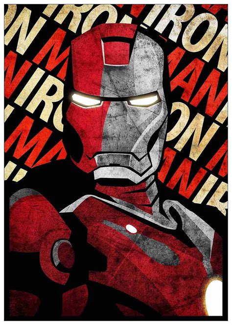 Iron Man Posters Marvel Comics Movie Posters Home Room Bar Vintage