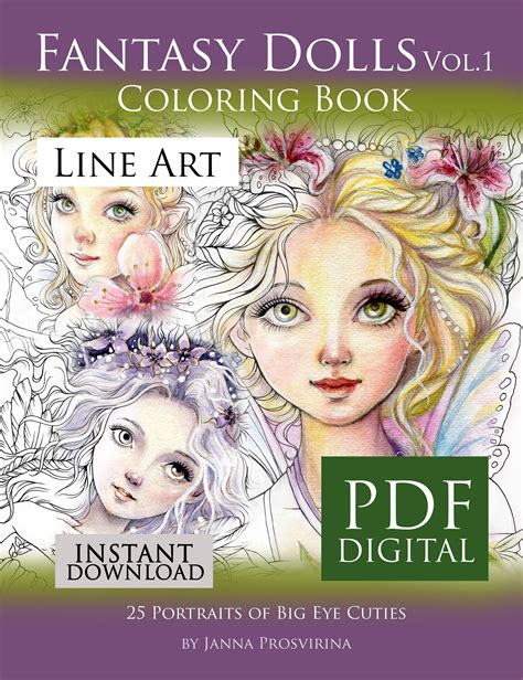 Printable Pdf Coloring Book Instant Download Line Art Etsy