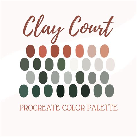 Procreate Color Palette Clay Court Etsy