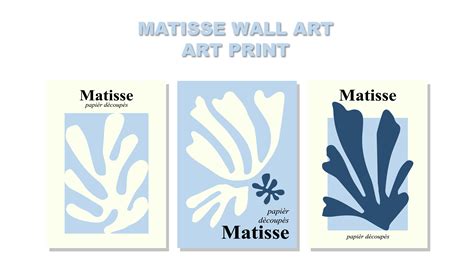 Blue Matisse Wall Art Print Graphic By Cloudee Design Creative Fabrica