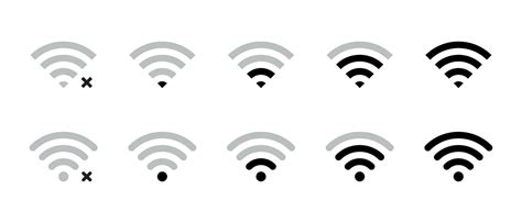 Wifi Signal Strength Icon Set In Flat Style Wireless Connection