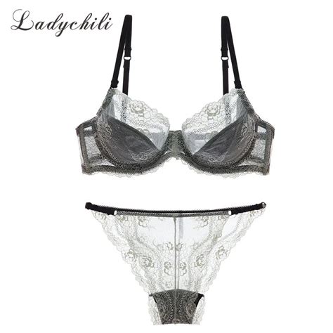 Ladychili Women Intimate Bra Set Plus Size BCD French Style Sexy Ultra