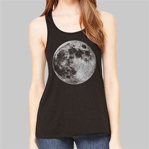 Moon Tank Women Womens Tank Tops Full Moon Graphic Tank Etsy Sacred