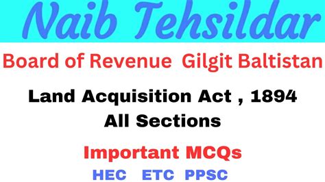 Naib Tehsildar Paper Exam Board Of Revenue Gilgit Baltistan