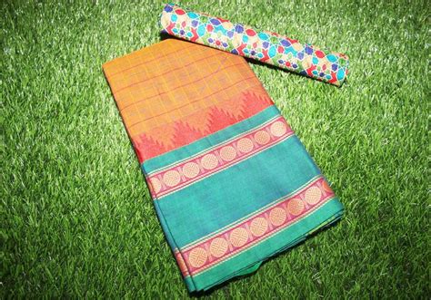 Block Prints Casual Wear 80s Pure Chettinad Cotton Sarees With Printed