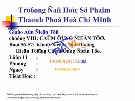 ppt Hiện tượng cảm ứng điện từ Ngô Hùng Cường Thư Viện Vật Lý