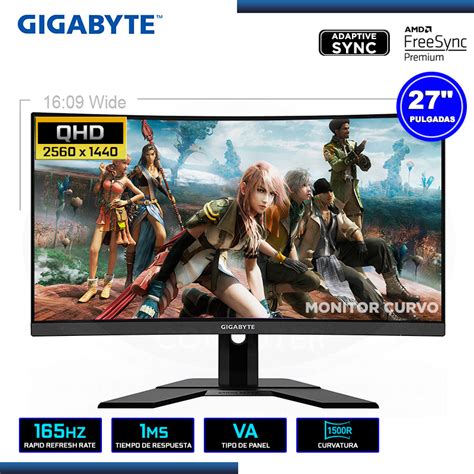 MONITOR LED 27 GIGABYTE G27QC SA CURVO 2560x1440 HDMI DP 1MS 165Hz