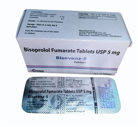 5 Mg Bisoprolol Fumarate Tablet At Rs 796stripe Bisoprolol Fumarate