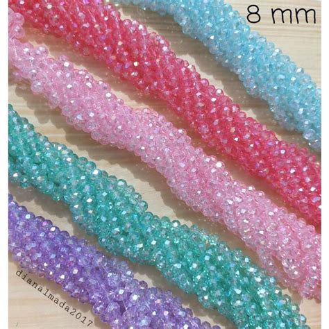 Jual Kristal Ceko 6mm Dan 8 Mm Bening Warna Cantik Shopee Indonesia