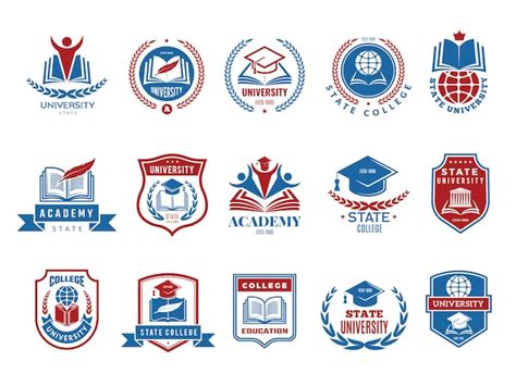 Collection De Neuf Logos Pour Le Collège Vecteur Gratuite