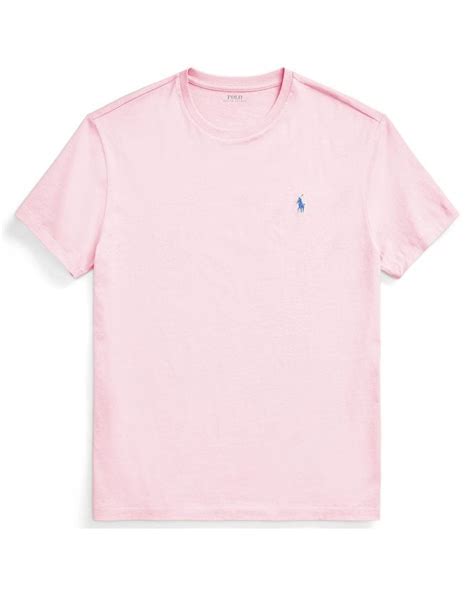 Polo Ralph Lauren Mens Custom Slim Fit Polo Player T Shirt Carmel Pink Tee