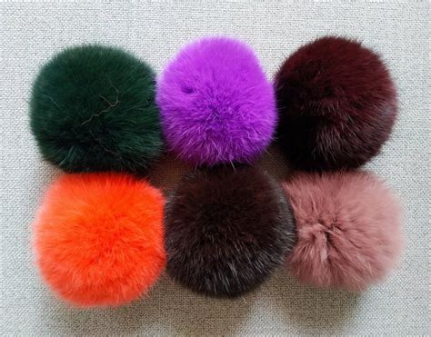 Set Of 11 Pompoms 354 Real Fur Pompom For Hat Etsy In 2021 Rabbit