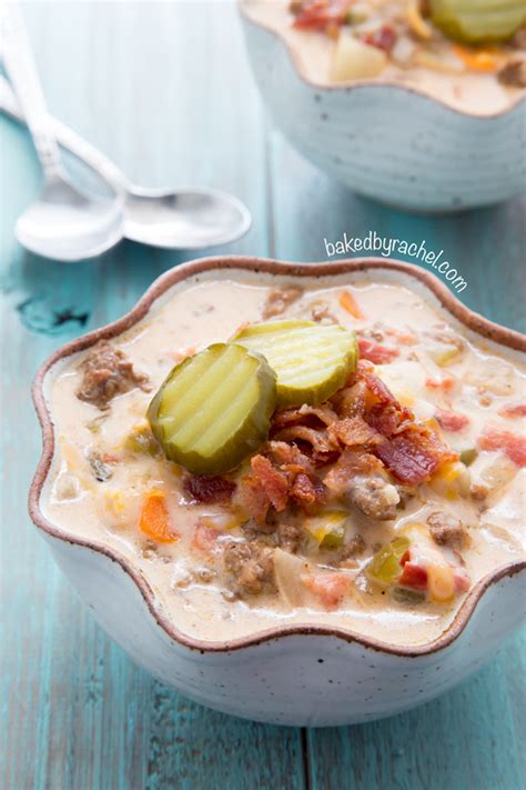 Slow Cooker Bacon Cheeseburger Soup