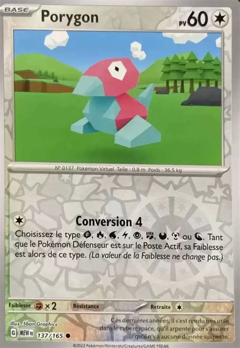 Porygon Carlate Et Violet S Rie Carte Pokemon