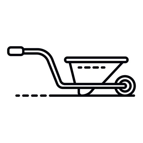 Wheelbarrow Icon Outline Style Vector Art At Vecteezy