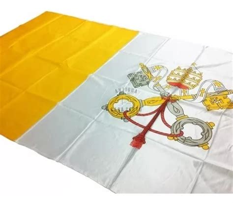 Bandera Papal Vaticano Con Escudo 60x90cm Oficial Reforzad