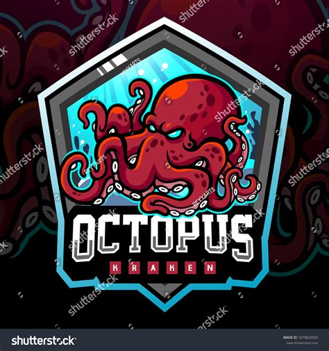 Octopus Kraken Mascot Esport Logo Design Stock Vector Royalty Free