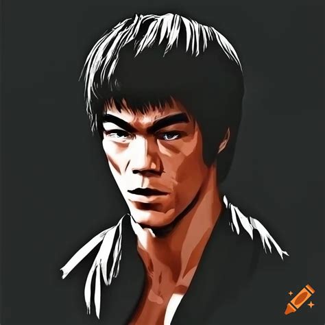 Monochrome Pop Art Portrait Of Bruce Lee