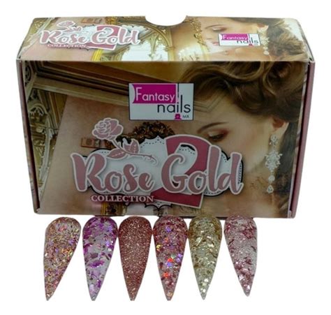 Colecci N De Acr Licos Rose Gold Vol Fantasy Nails Pzas Chop S Nails