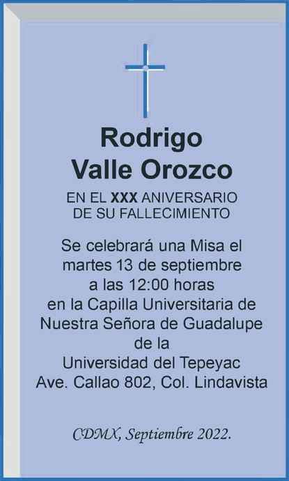 Se Or Rodrigo Valle Orozco Obituario Esquela