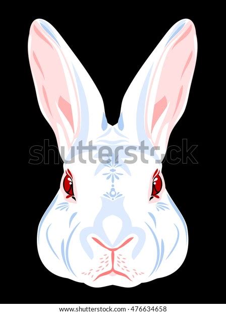 Portrait White Rabbit Stock Vector Royalty Free 476634658 Shutterstock