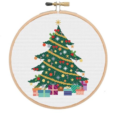 Christmas Tree Cross Stitch Pattern Festive Cross Stitch Etsy Cross