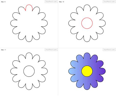 How To Draw Daisy Step By Step At Drawing Tutorials