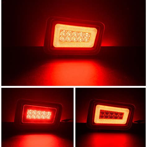 Red Lens LED Rear Bumper Fog Running Brake Tail Light For 2005 2009