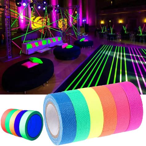 Rolls Uv Reactive Tape Blacklight Fluorescent Tape Glow In The Dark