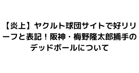 【炎上】ヤクルト球団サイトで好リリーフと表記！阪神・梅野隆太郎捕手のデッドボールについて｜byrc 今一番知りたい事件・芸能ニュース速報